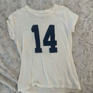 Brandy Melville White Tee with Navy Number